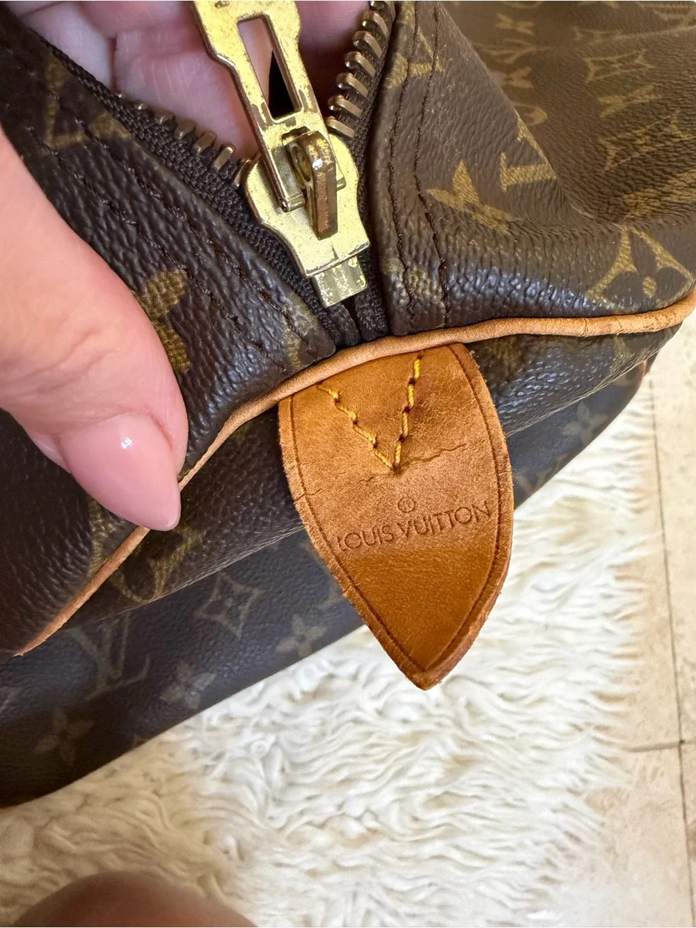 Louis Vuitton Keepall 55 Brown Monogram Canvas Duffel with Natural Leather Trim